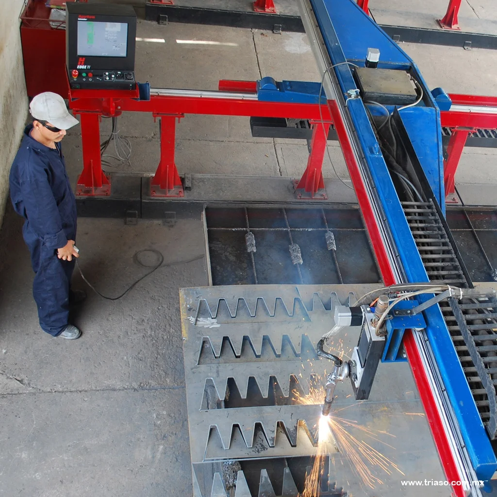 Cutting of drum flights with plasma