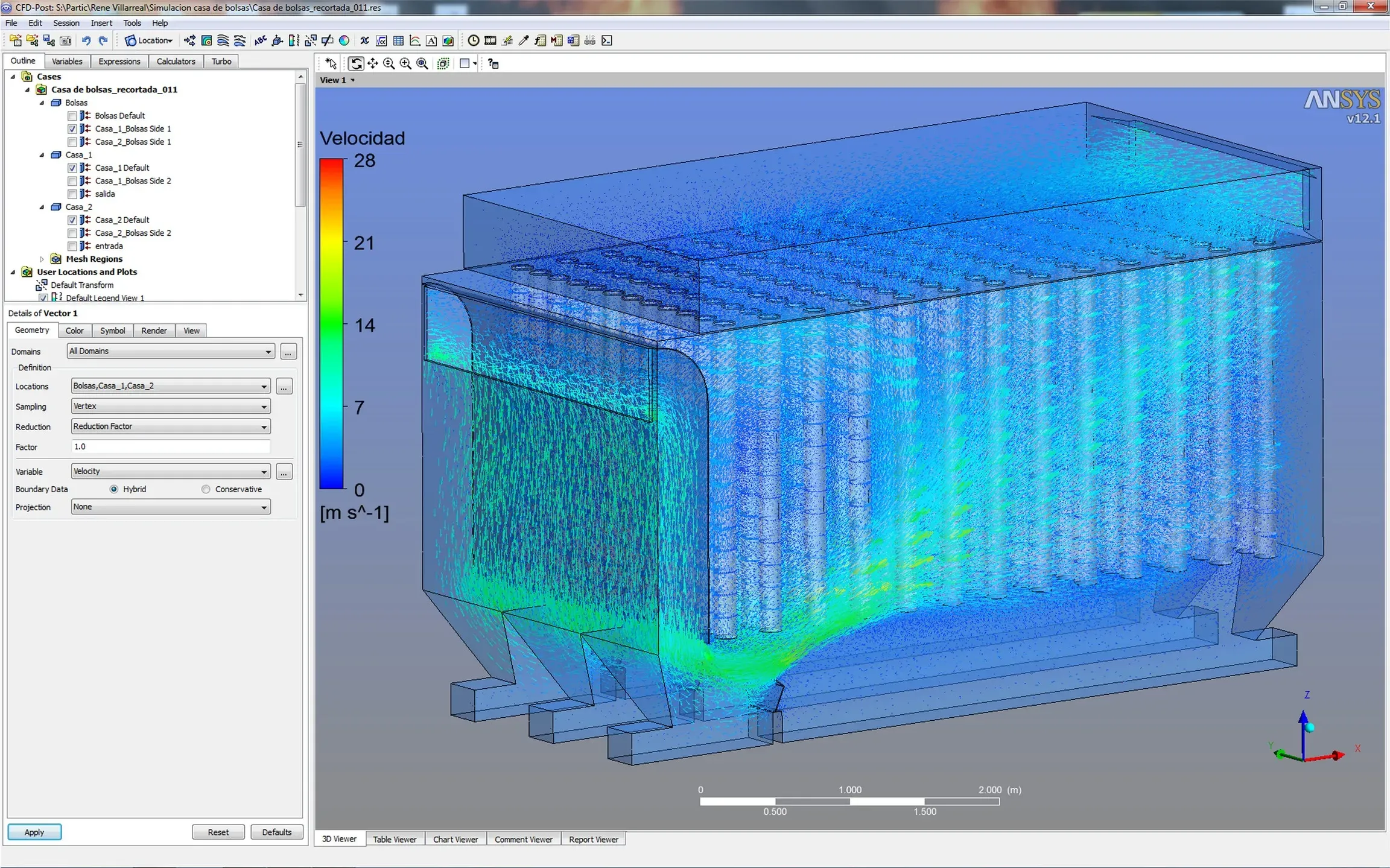 Dust flow in a baghouse