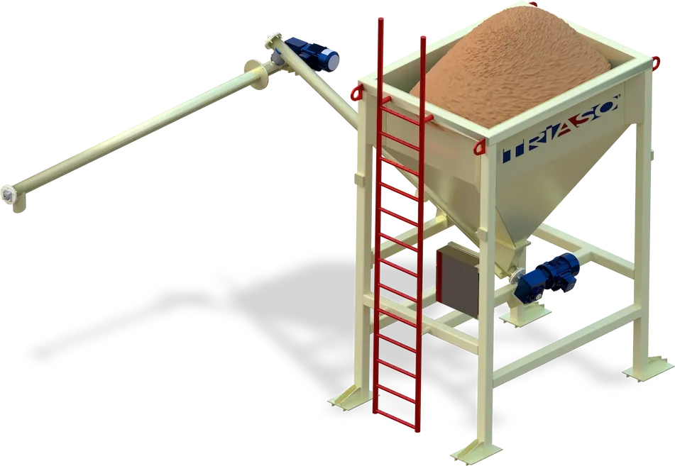 Powder additive with sand on top