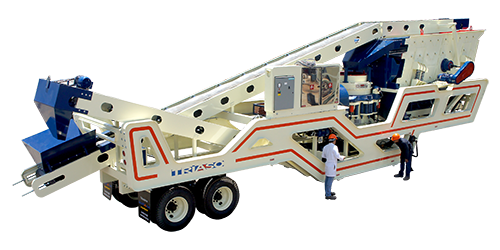 3 feet, fully equipped Cone crusher, with screen and close-circuit, in transporting position